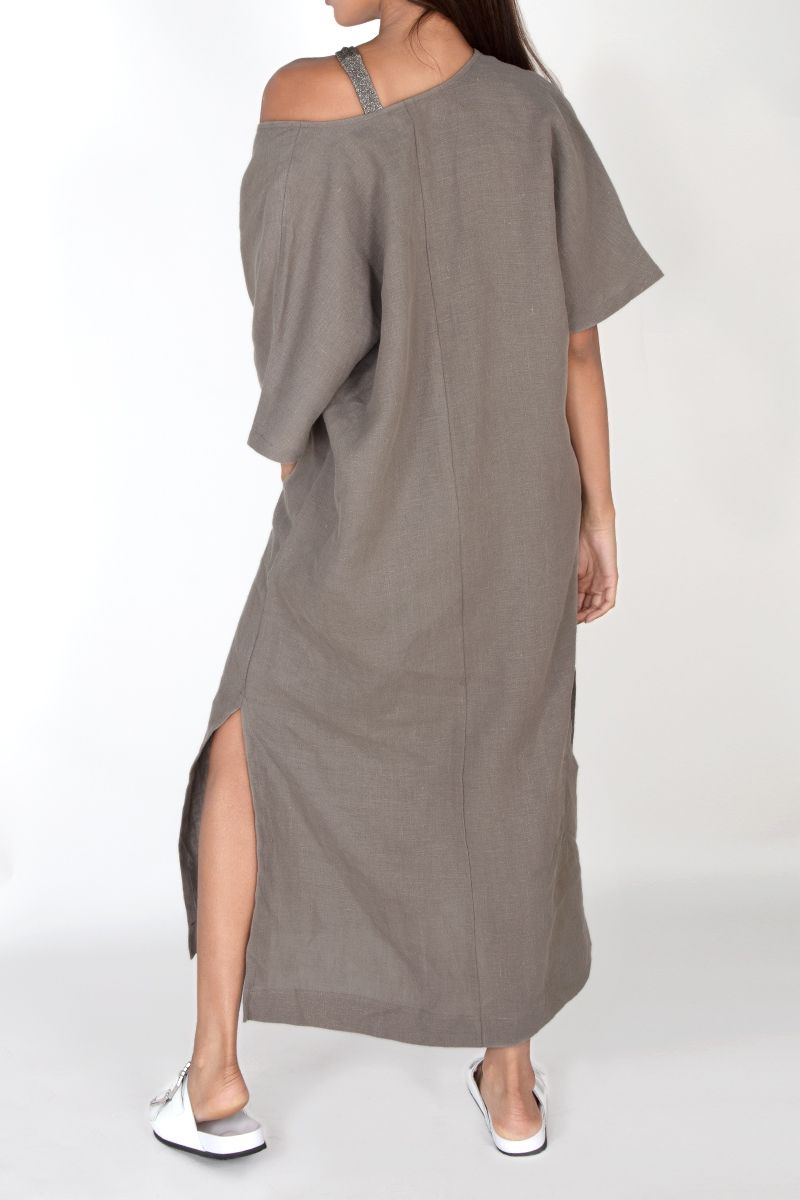 grey v neck t shirt dress XO BY LISTED V-neck T-shirt Dress-Gray Under ¡ê100